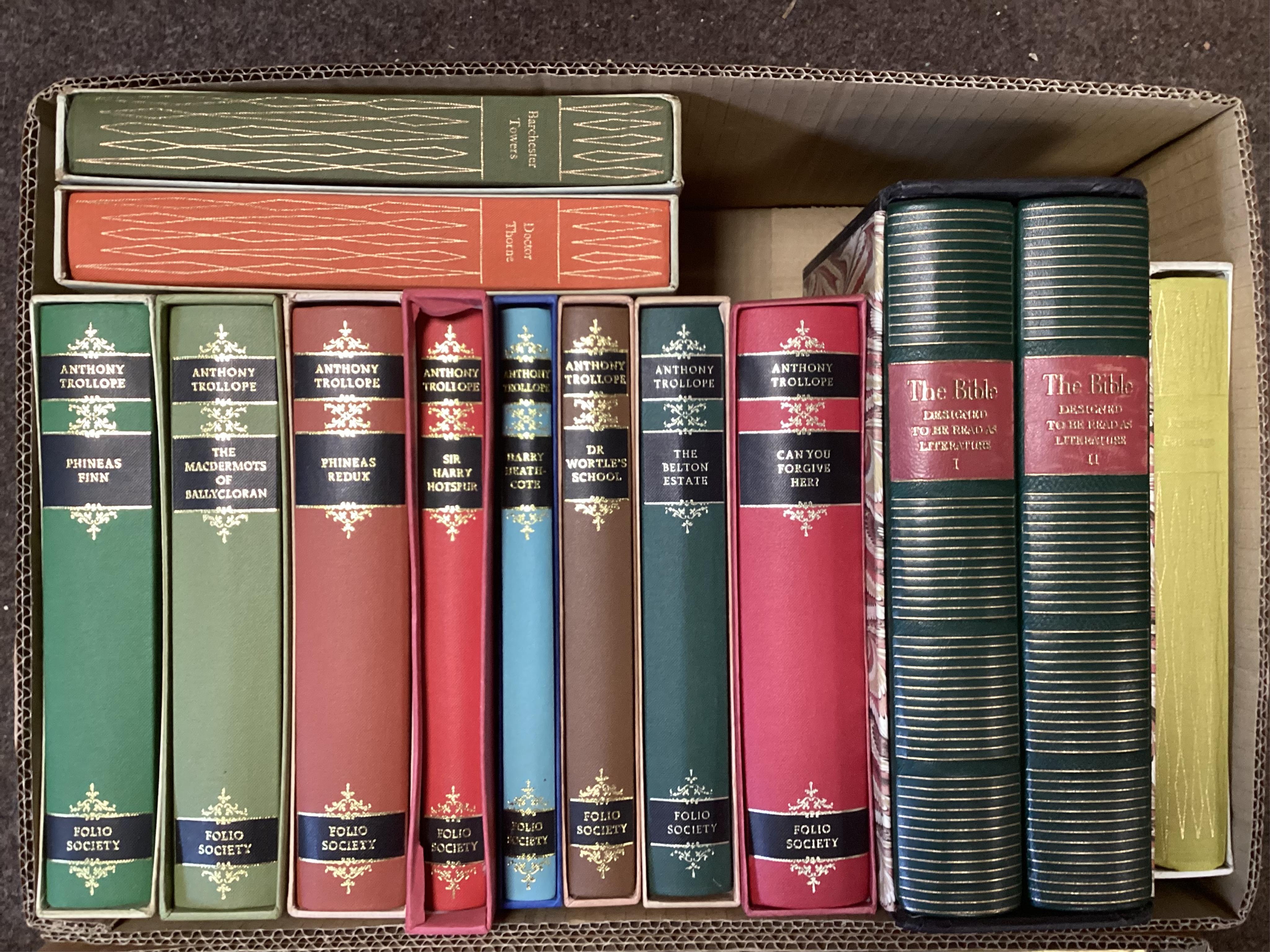 Folio Society: A. Trollope (8), A. Trollope - Barchester Chronicles (4), Ann Radcliffe (4) and Jane Austen - Horrid Novels (7)